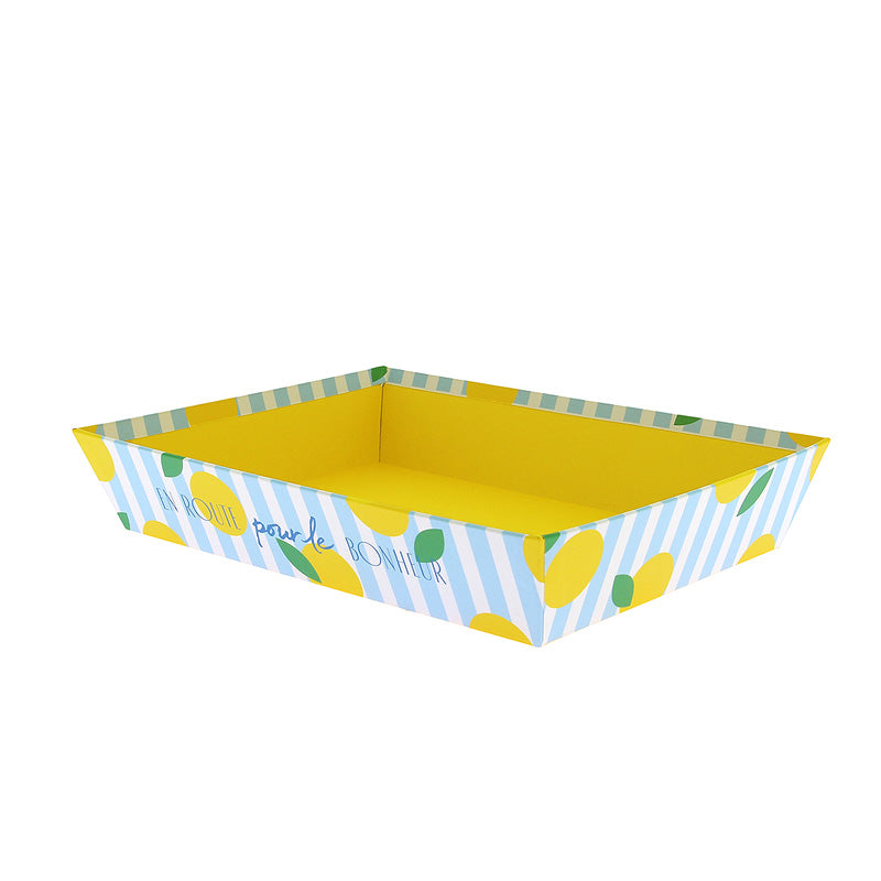 Corbeille carton rectangle Bonheur 26x20 JAUNE CARTON ｜ 48 Unité(s)