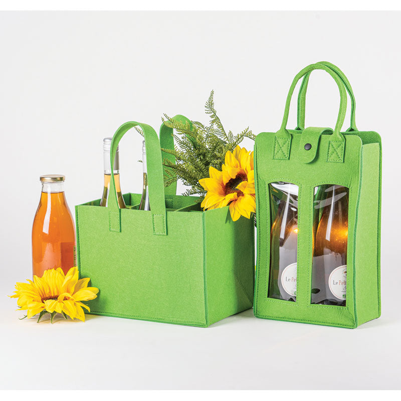 Sac feutrine vert 6 bouteilles Vert TEXTILE ｜ 30 Unité(s)
