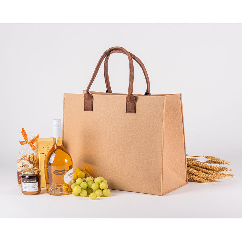 Sac feutrine beige anses simili Marron TEXTILE ｜ 30 Unité(s)