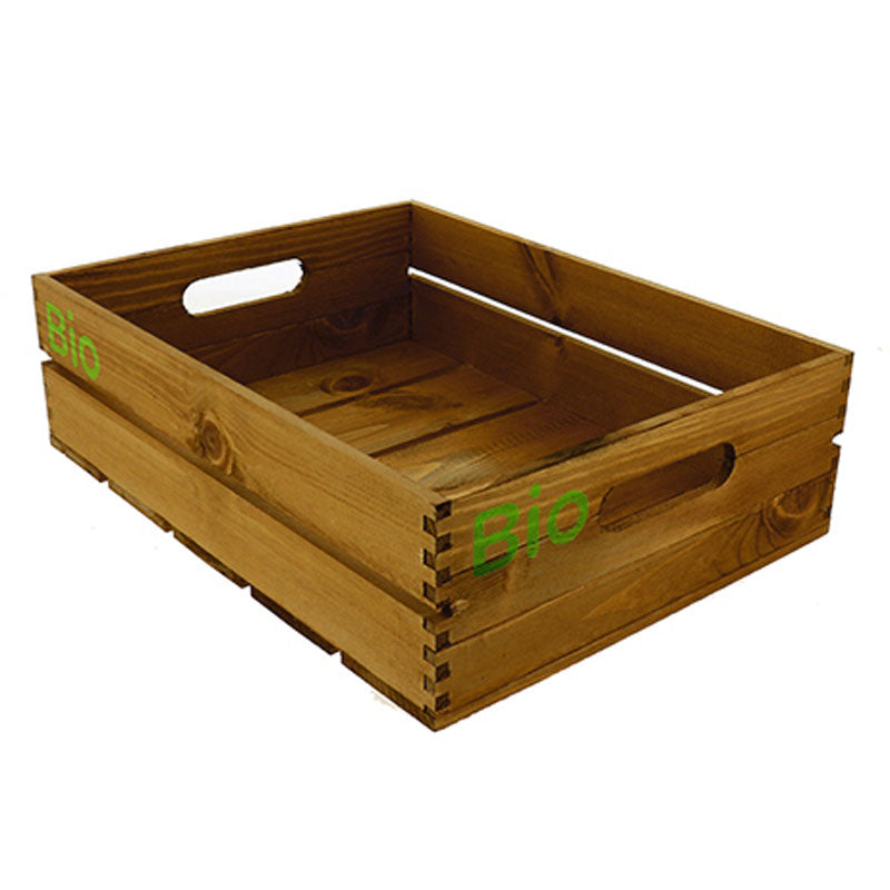 CAGETTE PIN TEINTE  LOGO BIO LES 4 COTES Marron BOIS ｜ 6 Unité(s)