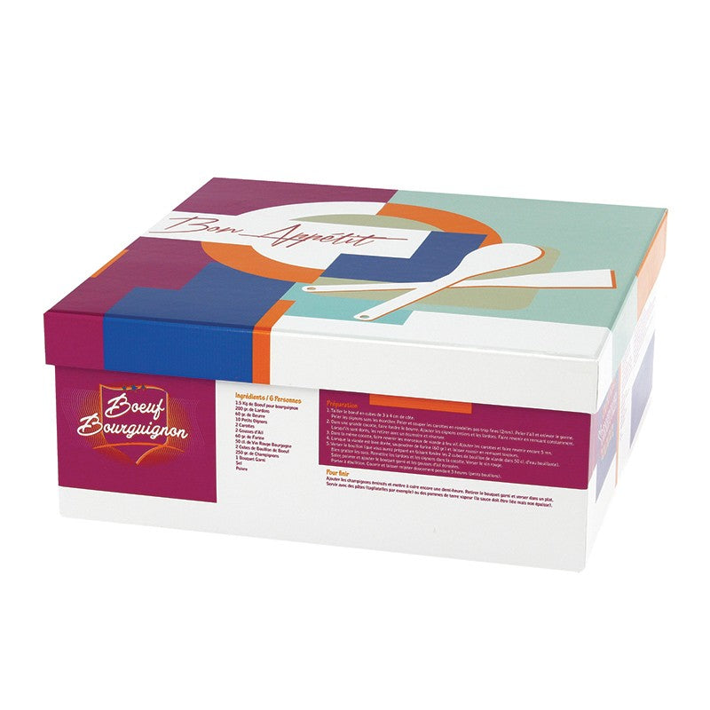 CUISINE BOITE CARREE PM 25X25X10 MULTICOLORE CARTON ｜ 6 Unité(s)