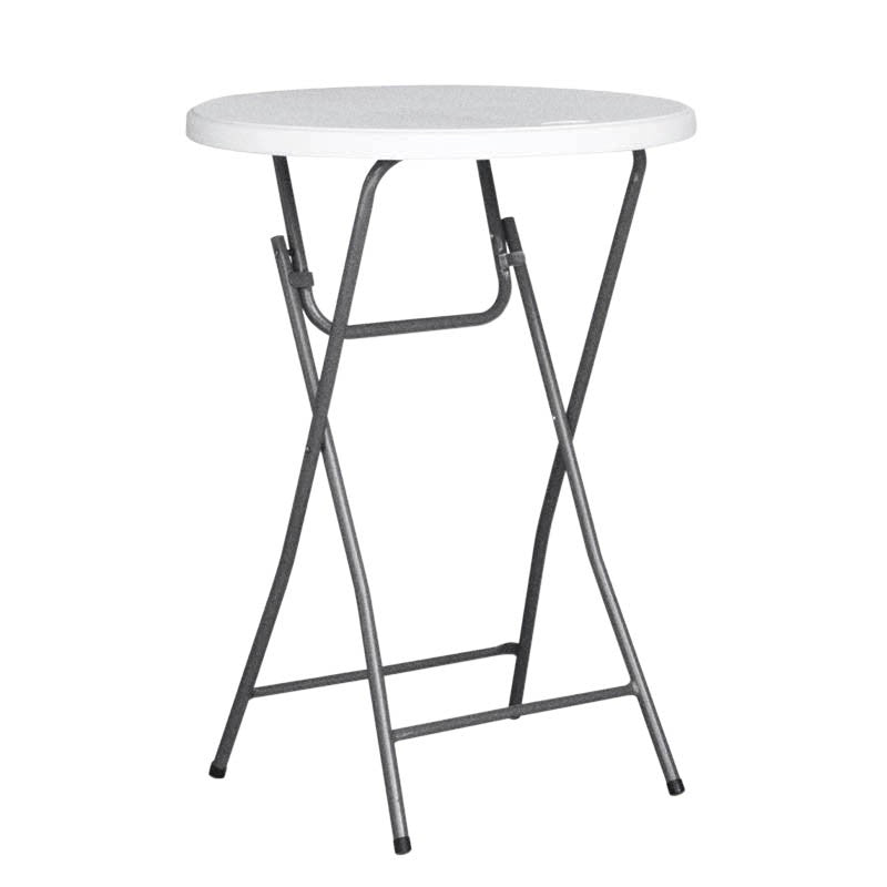 Table pliante mange debout ronde HDPE Nimes Ø80x110 BLANC METAL ｜ 1 Unité(s)