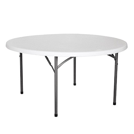 Table pliante ronde HDPE Nimes Ø150x74 BLANC METAL ｜ 1 Unité(s)