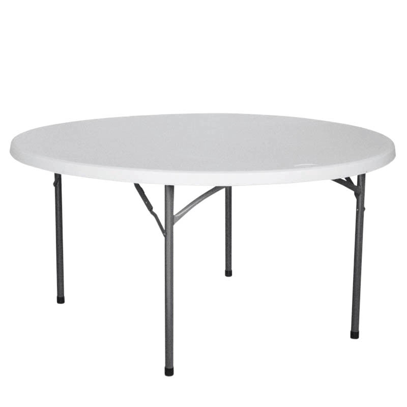 Table pliante ronde HDPE Nimes  Ø180x74 BLANC METAL ｜ 1 Unité(s)