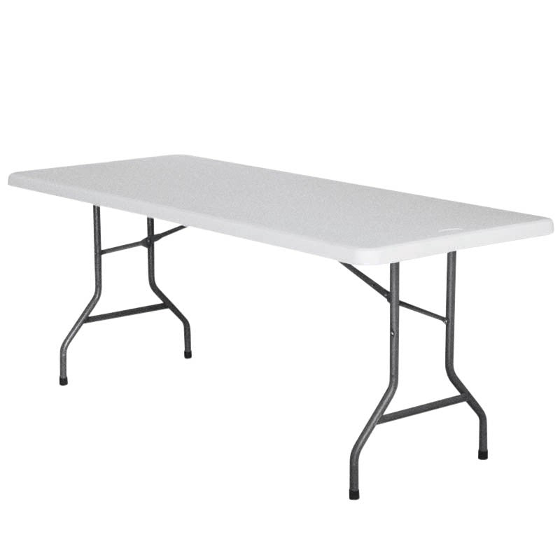 Table pliante rectangle HDPE Nimes 183x76x74 BLANC METAL ｜ 1 Unité(s)