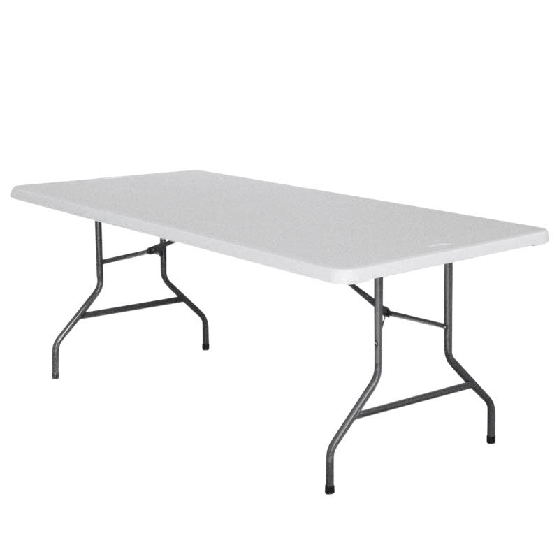 Table pliante rectangle HDPE Nimes 198x90x74 BLANC METAL ｜ 1 Unité(s)