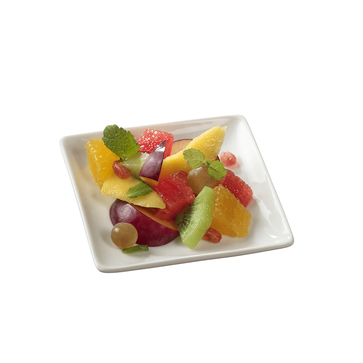 Assiette Fluid' céramique blanche 110x110x14 mm ｜ 72 Unité(s)