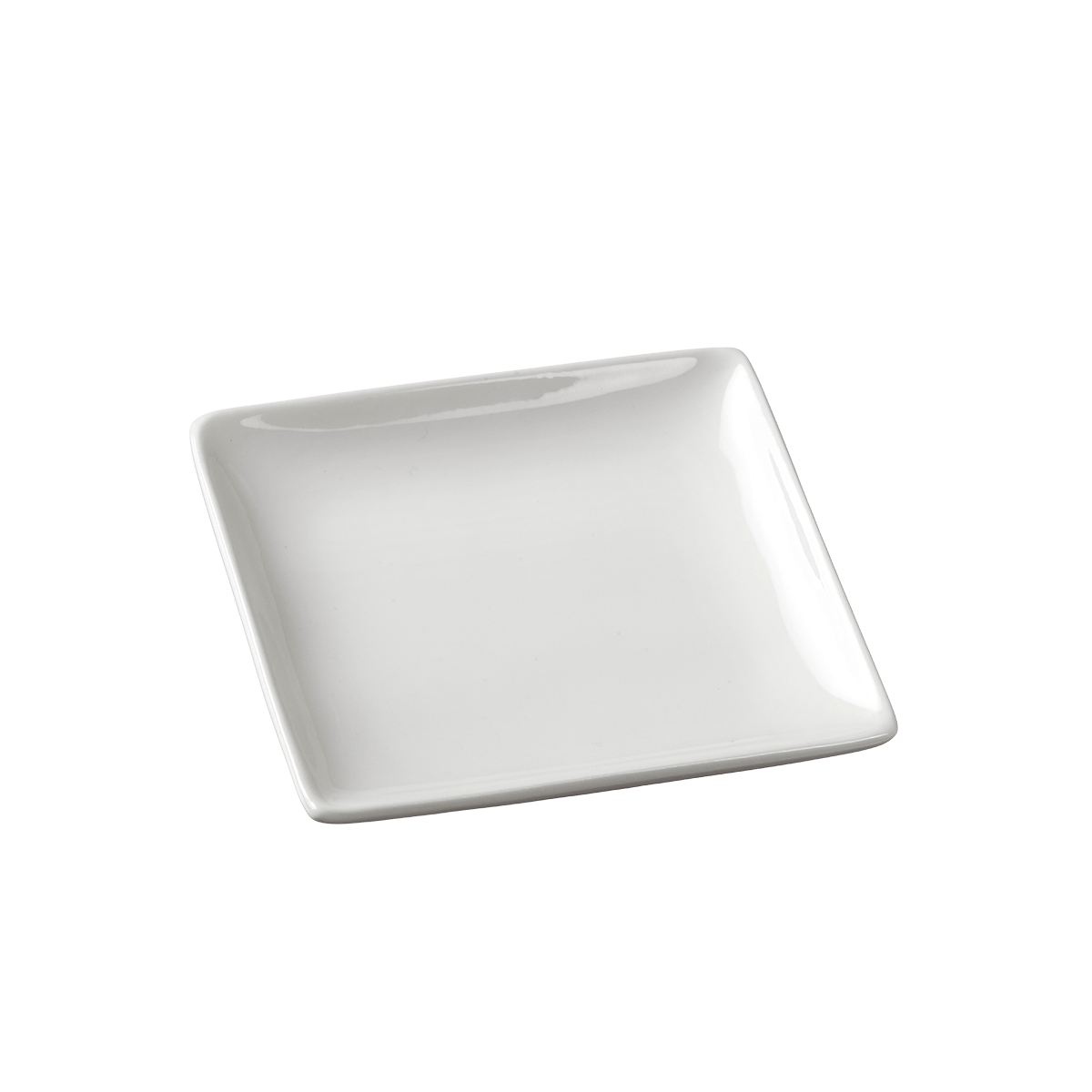 Assiette Fluid' céramique blanche 110x110x14 mm ｜ 72 Unité(s)