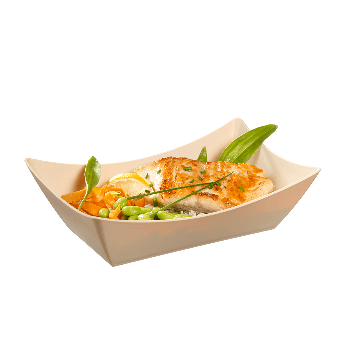 Barquette Snacking LOOP PP beige clair 700 ml ｜ 60 Unité(s)