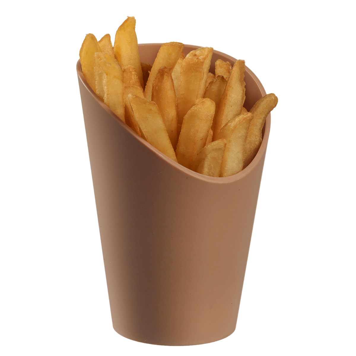 Barquette frites LOOP PP beige foncé H120 Ø82 mm ｜ 120 Unité(s)