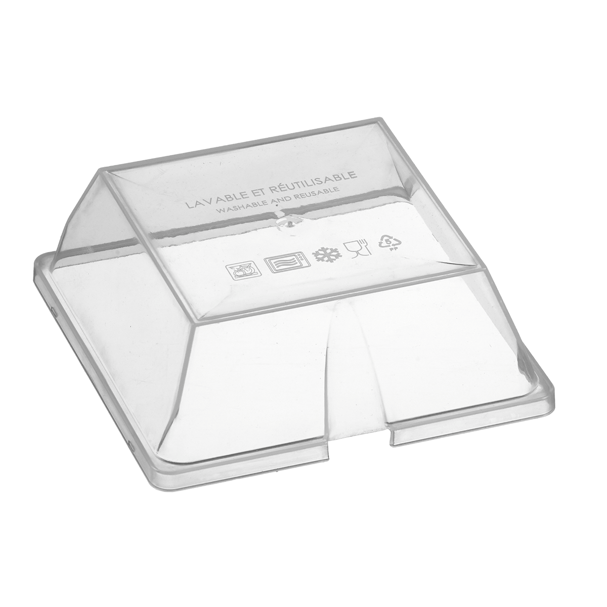 Couvercle PP pour assiette Fluid' PP 110x110 mm ｜ 100 Unité(s)