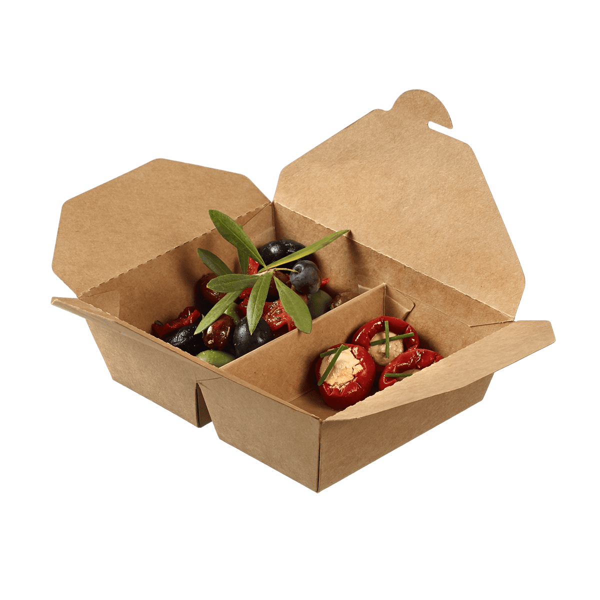 Boîte repas Ecokraft 2 compartiments 400 + 400 ml ｜ 200 Unité(s)