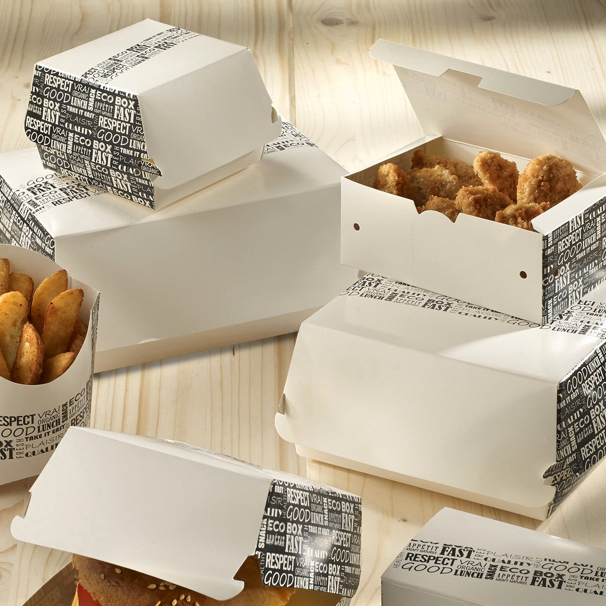 Barquette à frites District moyen modèle 130x80x135 mm ｜ 1200 Unité(s)