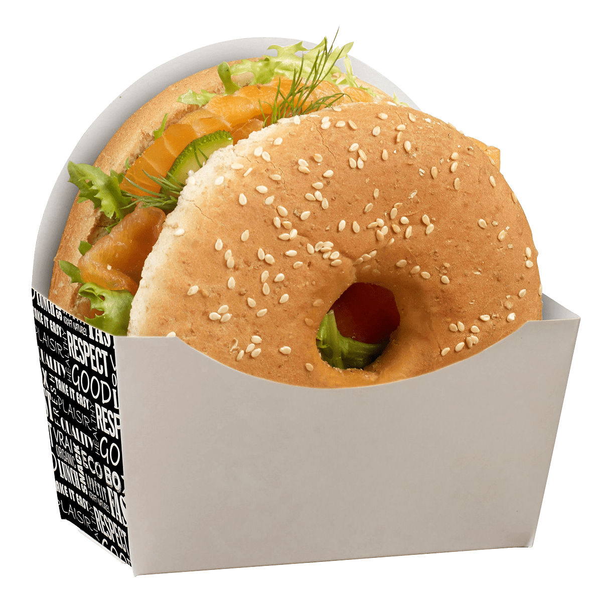 Barquette 120x50x120 mm pour Bagel District ｜ 500 Unité(s)