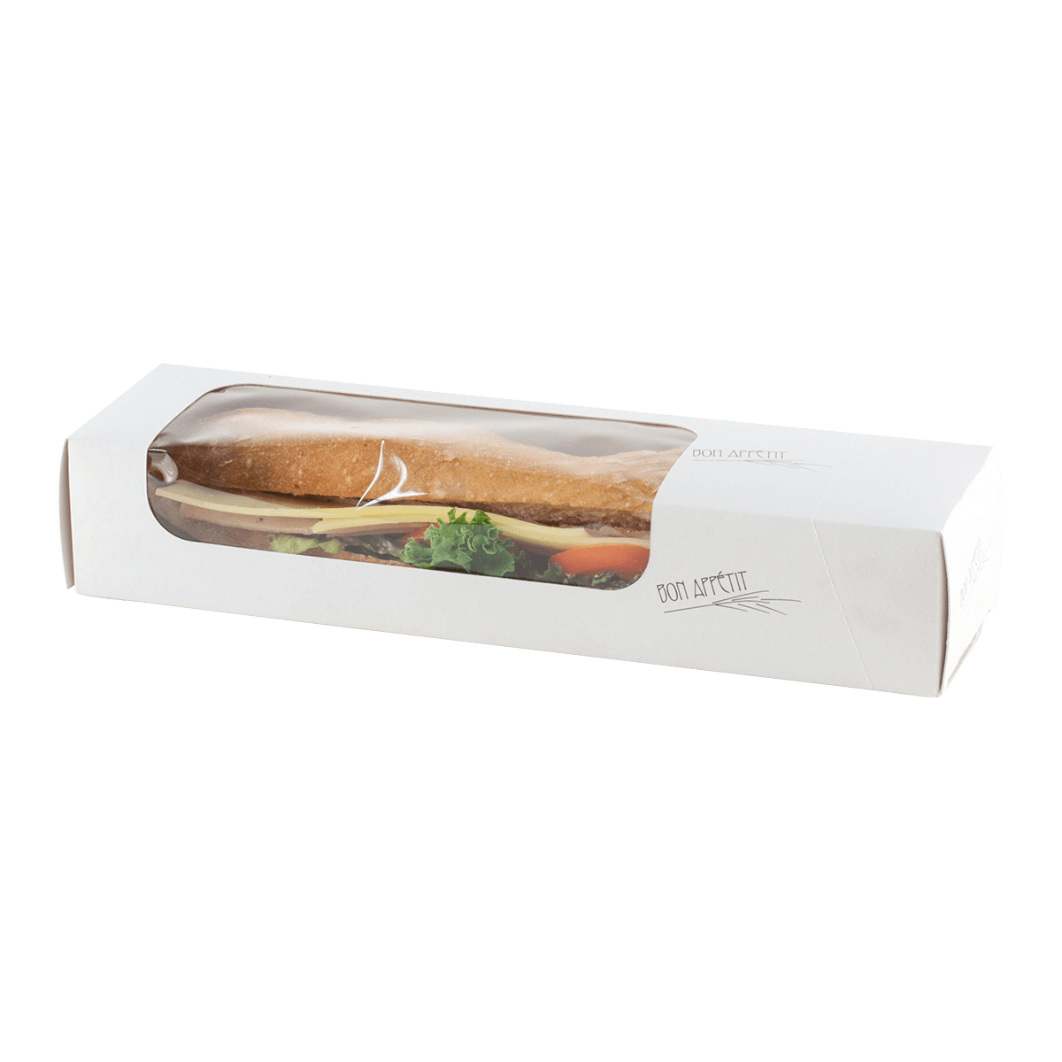 Boite sandwich Premium à fenêtre 290x75x55 mm ｜ 400 Unité(s)