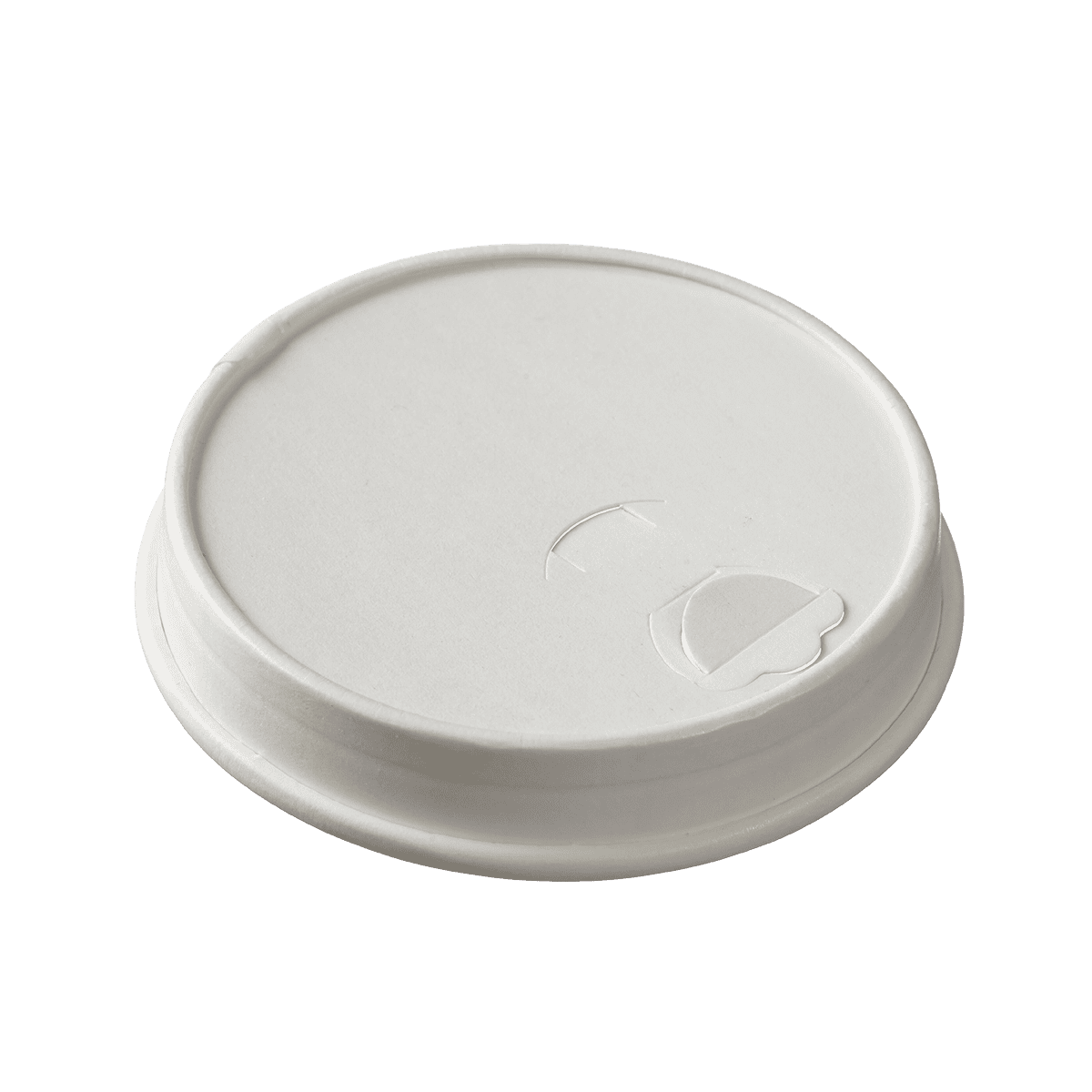 Couvercle carton blanc avec buvant pour gobelets Ø 80 mm / 280 ml ｜ 1000 Unité(s)