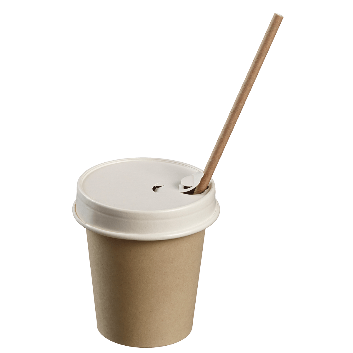 Couvercle carton blanc avec buvant pour gobelets Ø 80 mm / 280 ml ｜ 1000 Unité(s)