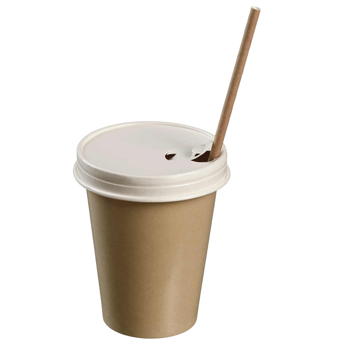 Couvercle carton blanc avec buvant pour gobelets Ø 90 mm / 400 et 490 ml ｜ 1000 Unité(s)