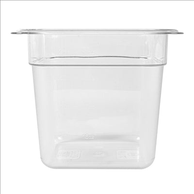 BAC GASTRONOME 1/6 1,9 L 17,6x16,2x15 CM TRANSPARENT POLYCARBONATE (1 UNITÉ)