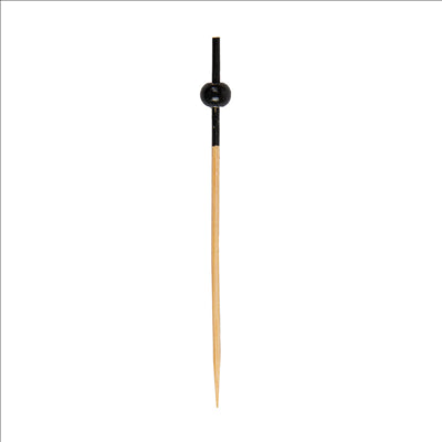 PIQUES "BOULE NOIRE"  9 CM NATUREL BAMBOU (100 UNITÉS)