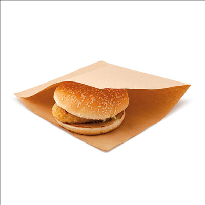 SACHETS OUVERTS 2 CÔTÉS 'OPEN PACK' 35 G/M2 + 10 LDPE 18x18,2 CM NATUREL KRAFT (100 UNITÉS)