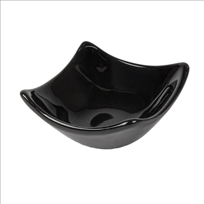 ASSIETTES CARRÉES 'AKALA'  7,6x7,6x3,4 CM NOIR PORCELAINE (12 UNITÉS)