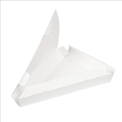 EMBALLAGES TRIANGULAIRES PIZZA 'THEPACK' 230 G/M2 18x23x3 CM BLANC CARTON ONDULÉ NANO-MICRO (500 UNITÉS)