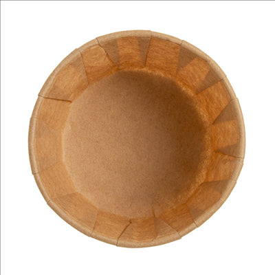 POTS TRAITEUR PAPIER PLISSÉ 165 ML (5,5 oz) 80 G/M2 Ø8/6x4,3 CM NATUREL PARCH.INGRAISSABLE (1000 UNITÉS)