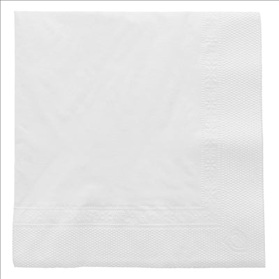 SERVIETTES 2 PLIS  18 G/M2 25x25 CM BLANC OUATE (4800 UNITÉS)