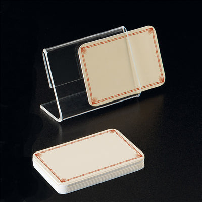 10 U. ÉTIQUETTES LISERÉ MARRON  8x6x0,1 CM CREME PVC (1 UNITÉ)