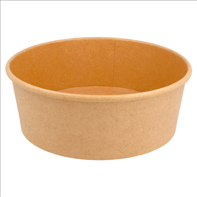 POTS SALADIERS 1300 ML - 43,3 oz 320 + 18 PE G/M2 Ø 18,4/16x6,6 CM NATUREL KRAFT (300 UNITÉS)