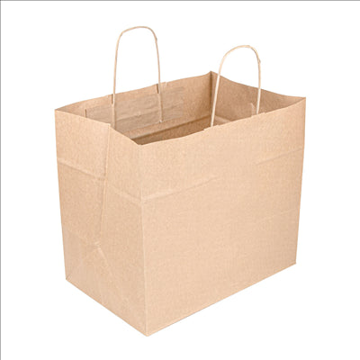 SACS SOS TRAITEUR AVEC ANSES  90 G/M2 32+21x28,5 CM NATUREL KRAFT (250 UNITÉS)