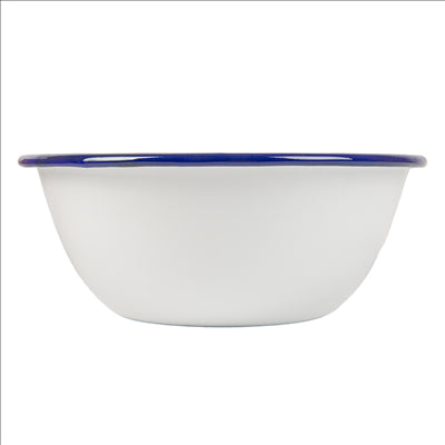 BOLS 'ENAMELWARE' 1000 ML Ø 18,5x7,5 CM BLANC ACIER ÉMAILLÉ (6 UNITÉS)