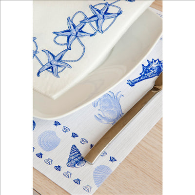 SERVIETTES ECOLABEL 'DOUBLE POINT - ANTIBES' 18 G/M2 40x40 CM BLANC OUATE (1200 UNITÉS)
