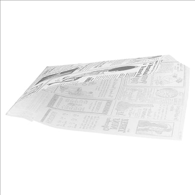 PAPIER INGRAISSABLES OUVERT 2 CÔTÉS FAST FOOD 'TIMES' 35 G/M2 13x14 CM BLANC PARCH.INGRAISSABLE (1000 UNITÉS)