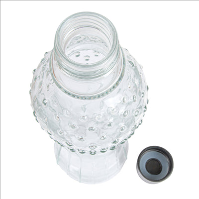 BOUTEILLE + COUVERCLE INOX 'WAKI GLASS' 990 ML Ø8,6x31 CM TRANSPARENT VERRE (24 UNITÉS)
