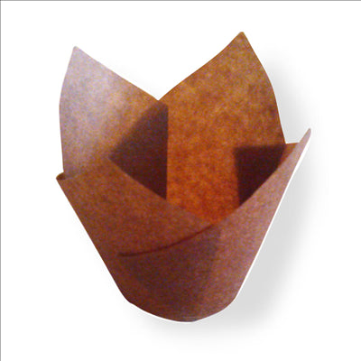 MUFFIN CUPS 'TULIP' 210 ML 50 G/M2 17,5x17,5 CM MARRON PARCH.INGRAISSABLE (1000 UNITÉS)