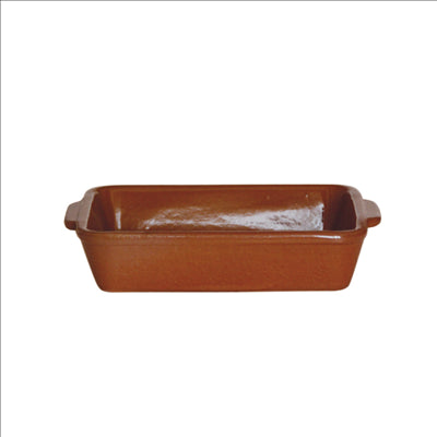 ASSIETTES RECTANGULAIRES EN FAÏENCE 500 ML 18x13,2x4 CM MARRON ROUGEATRE CERAMIQUE (12 UNITÉS)