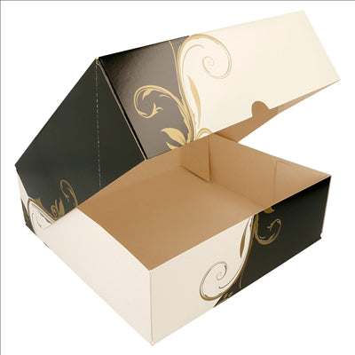 BOÎTES PATISSERIES SANS FENÊTRE 'THEPACK CLASSIC' 250 G/M2 23x23x7,5 CM BLANC CARTON ONDULÉ NANO-MICRO (200 UNITÉS)