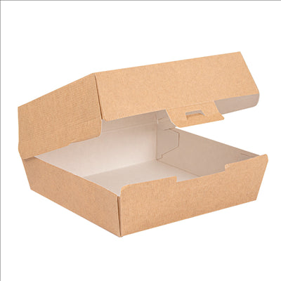 BOÎTES HAMBURGER 'THEPACK' 220 G/M2 14,2x13,7x6,1 CM (L) NATUREL CARTON ONDULÉ NANO-MICRO (500 UNITÉS)