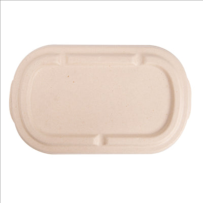 COUVERCLES LUNCH BOX 320.54/55 'BIONIC' 1000 ML 22,6x13,4x1,4 CM NATUREL BAGASSE (500 UNITÉS)