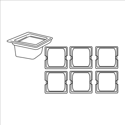 BAC GASTRONOME 1/6 1,9 L 17,6x16,2x15 CM ARGENTE INOX (1 UNITÉ)