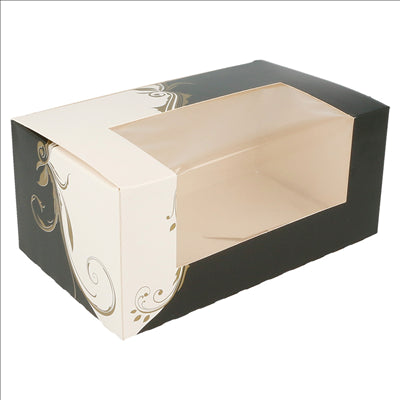 BOÎTES PÂTISSERIES AVEC FENÊTRE 'THEPACK CLASSIC' 250 G/M2 18x11x8 CM BLANC CARTON ONDULÉ NANO-MICRO (400 UNITÉS)