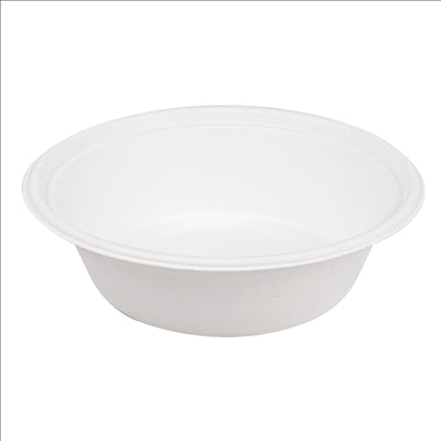 BOLS 'BIONIC' 1200 ML Ø 20,8x6,1 CM BLANC BAGASSE (400 UNITÉS)