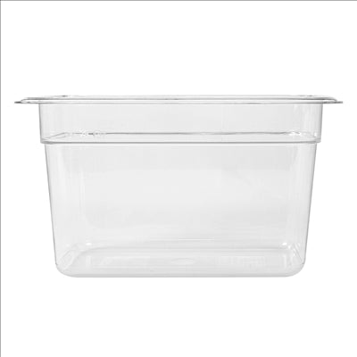 BAC GASTRONORM 1/4 3,8 L 26,5x16,2x15 CM TRANSPARENT POLYCARBONATE (1 UNITÉ)