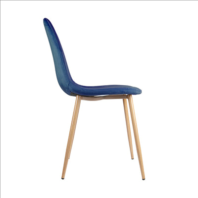 CHAISE 'SUPRA-TEK'  54x45x87 CM BLEU MARINE VELOURS (4 UNITÉS)