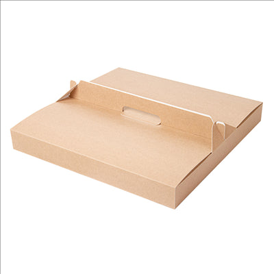 BOÎTES AVEC ANSE 'THEPACK' 330 G/M2 32x32x3,8 CM NATUREL CARTON ONDULÉ MICROCANAL (100 UNITÉS)