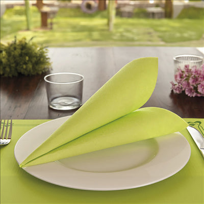 SERVIETTES ECOLABEL 'DOUBLE POINT' 18 G/M2 39x39 CM VERT ANIS OUATE (1200 UNITÉS)
