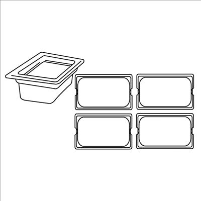 BAC GASTRONOME 1/4 3,8 L 26,5x16x15 CM ARGENTE INOX (1 UNITÉ)