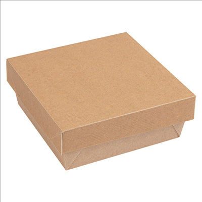 PETITES BOÎTES+COUVERCLES 'THEPACK' 500 ML 220 G/M2 + 12PP 12x12x5 CM NATUREL CARTON ONDULÉ NANO-MICRO (250 UNITÉS)